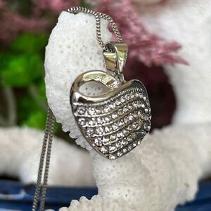 Silver Heart  Channel Set with Swarovski Crystal Necklace